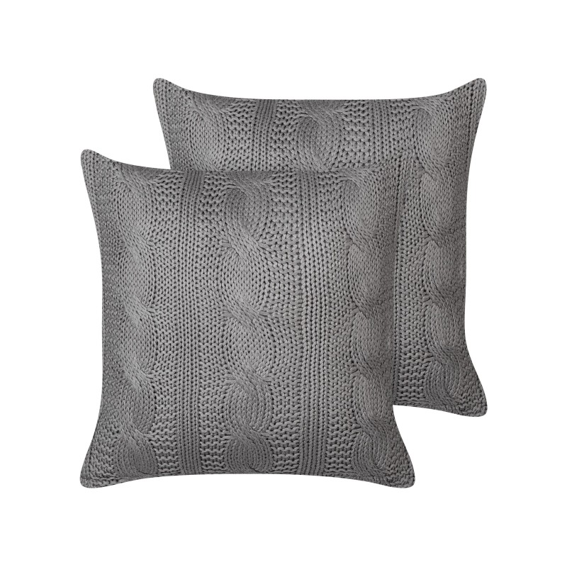 Zestaw 2 poduszek dekoracyjnych CONSTYLIS Bawełna 45 x 45 cm Ciemnoszary Jednolity