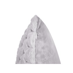 Zestaw 2 poduszek dekoracyjnych PURSLANE Sztuczne futro 43 x 43 cm Jasnoszary Wzór geometryczny Zestaw 2 poduszek dekoracyjnych PURSLANE Sztuczne futro 43 x 43 cm Jasnoszary Wzór geometryczny