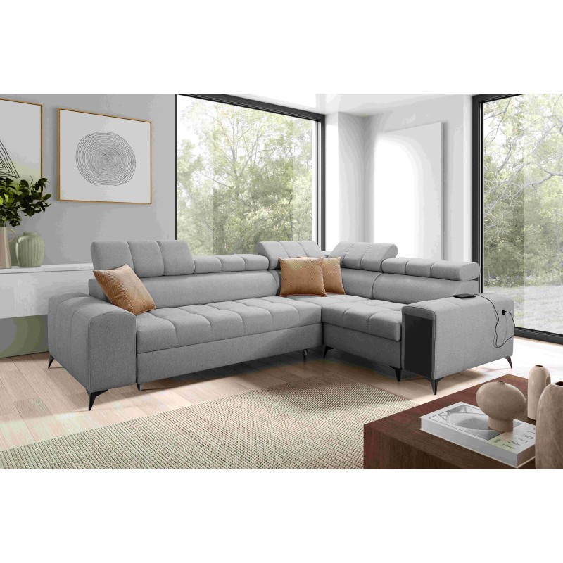 Venna II - Luxuriöse Ecksofa mit Schlaffunktion, USB-Anschluss und Bar | [Twoja Firma]