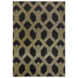 Dywan z wiskozy 160 x 230 cm czarny VEKSE Dywan z wiskozy 160 x 230 cm czarny VEKSE