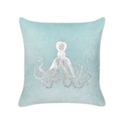 Poduszka dekoracyjna LAMINARIA Welur 45 x 45 cm Błękitny Wzór zwierzęcy Poduszka dekoracyjna LAMINARIA Welur 45 x 45 cm Błękitny Wzór zwierzęcy