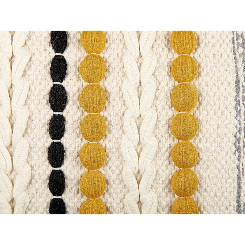 Zestaw 2 poduszek dekoracyjnych ARDISIA Bawełna 40 x 60 cm Jasnobeżowy W paski Zestaw 2 poduszek dekoracyjnych ARDISIA Bawełna 40 x 60 cm Jasnobeżowy W paski