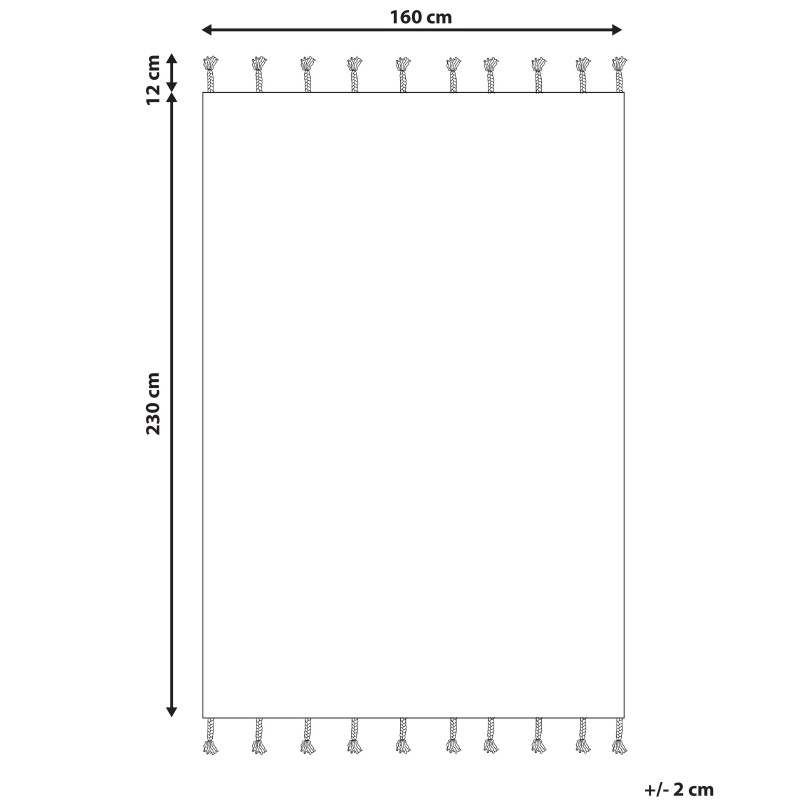 Dywan bawełniany 160 x 230 cm beżowo-czarny DOKUZ Dywan bawełniany 160 x 230 cm beżowo-czarny DOKUZ