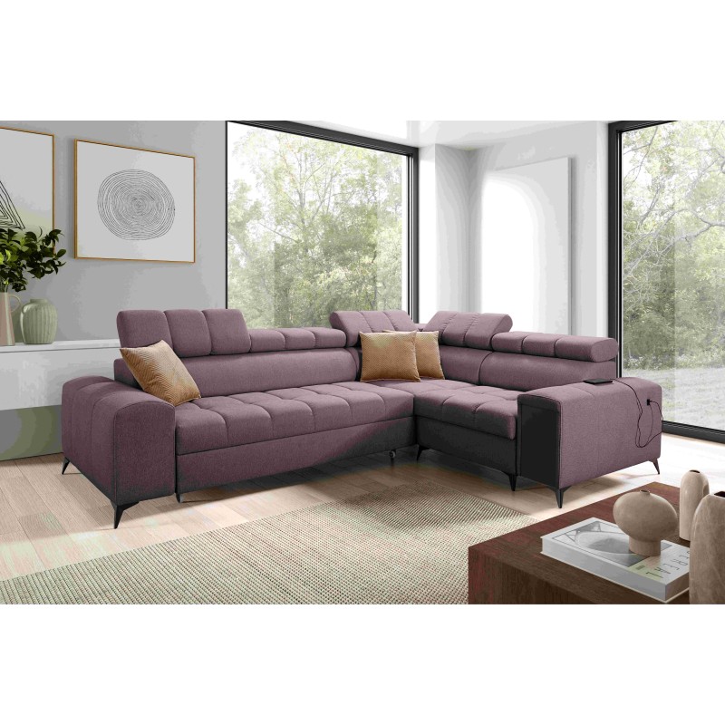 Venna II - Luxuriöse Ecksofa mit Schlaffunktion, USB-Anschluss und Bar | [Twoja Firma]