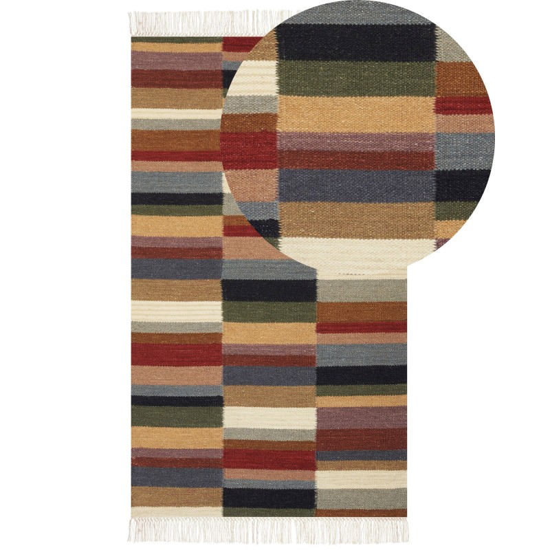 Dywan wełniany kilim 80 x 150 cm wielokolorowy MUSALER