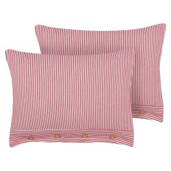 Zestaw 2 poduszek dekoracyjnych AALITA Bawełna 40 x 60 cm Czerwony W paski Zestaw 2 poduszek dekoracyjnych AALITA Bawełna 40 x 60 cm Czerwony W paski
