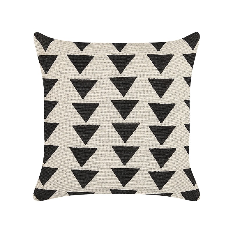 Zestaw 2 poduszek dekoracyjnych CERCIS Bawełna 45 x 45 cm Beżowy Wzór geometryczny Zestaw 2 poduszek dekoracyjnych CERCIS Bawełna 45 x 45 cm Beżowy Wzór geometryczny