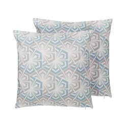 Zestaw 2 poduszek dekoracyjnych PRIMROSE 45 x 45 cm Błękitny Ikat Zestaw 2 poduszek dekoracyjnych PRIMROSE 45 x 45 cm Błękitny Ikat