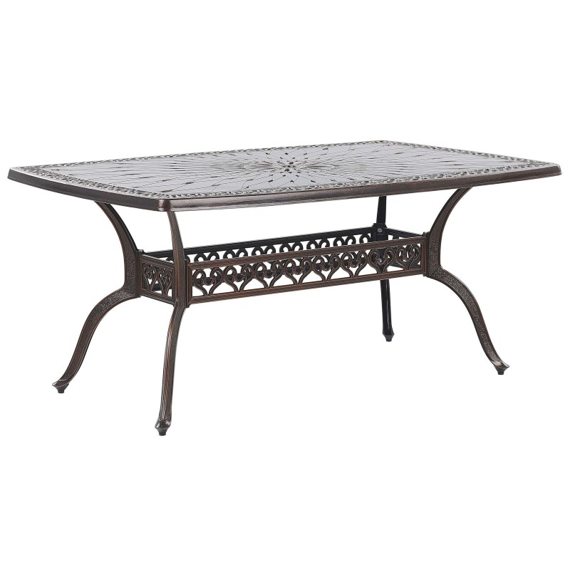 Stół ogrodowy LIZZANO 165 cm 102 cm Metal Ciemnobrązowy