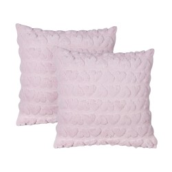 2 poduszki dekoracyjne tuftowane w serca 45 x 45 cm różowe ASTRANTIA 2 poduszki dekoracyjne tuftowane w serca 45 x 45 cm różowe ASTRANTIA