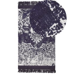 Dywan z wiskozy 80 x 150 cm fioletowy z białym AKARSU Dywan z wiskozy 80 x 150 cm fioletowy z białym AKARSU
