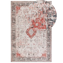 Dywan bawełniany 160 x 230 cm czerwony z beżowym ATTERA Dywan bawełniany 160 x 230 cm czerwony z beżowym ATTERA