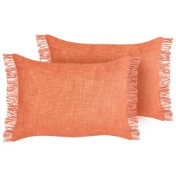 Zestaw 2 poduszek dekoracyjnych MABA Bawełna 50 x 35 cm Pomarańczowy Jednolity
