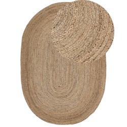 Dywan owalny jutowy 160 x 230 cm beżowy DEMIRCI Dywan owalny jutowy 160 x 230 cm beżowy DEMIRCI