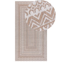 Dywan 80 x 150 cm beżowo-biały BAGLAR Dywan 80 x 150 cm beżowo-biały BAGLAR