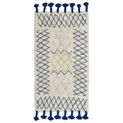 Dywan bawełniany 80 x 150 cm beżowo-niebieski ERZINCAN Dywan bawełniany 80 x 150 cm beżowo-niebieski ERZINCAN