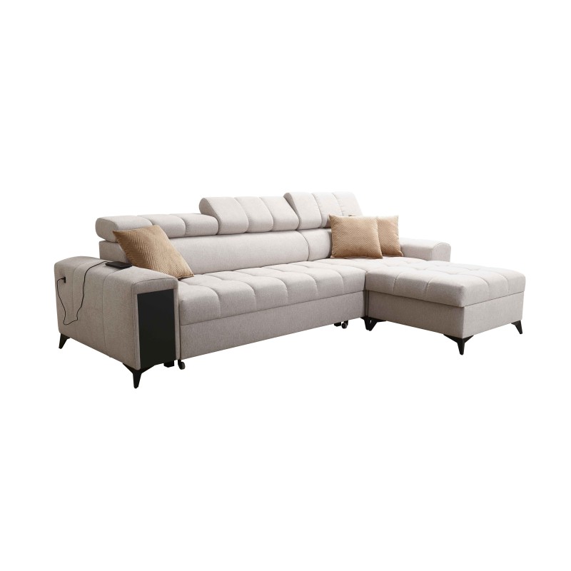 Ecksofa Venna I Maxi mit Schlaffunktion und USB-Anschluss - Plüsch, Avra 16 Ecksofa Venna I Maxi mit Schlaffunktion und USB-Anschluss - Plüsch, Avra 16