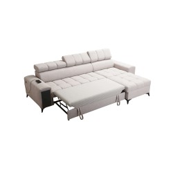 Sofá esquinero Venna I maxi con función de cama y puerto USB - Terciopelo, Avra 14 Sofá esquinero Venna I maxi con función de cama y puerto USB - Terciopelo, Avra 14