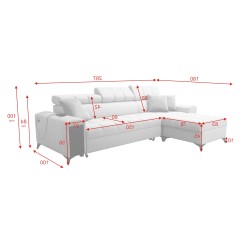 Sofá esquinero Venna I maxi con función de cama y puerto USB - Terciopelo, Avra 14 Sofá esquinero Venna I maxi con función de cama y puerto USB - Terciopelo, Avra 14