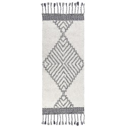Dywan bawełniany 80 x 150 cm biało-czarny ERAY Dywan bawełniany 80 x 150 cm biało-czarny ERAY