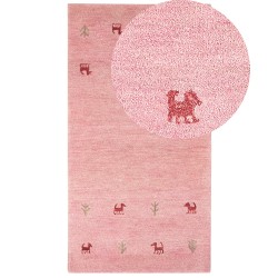 Dywan wełniany gabbeh 80 x 150 cm różowy YULAFI Dywan wełniany gabbeh 80 x 150 cm różowy YULAFI