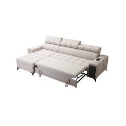 Sofá esquinero Venna I maxi con función de cama y puerto USB - Terciopelo, Avra 17 Sofá esquinero Venna I maxi con función de cama y puerto USB - Terciopelo, Avra 17