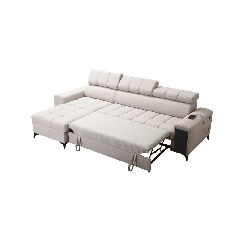 Sofá esquinero Venna I maxi con función de cama y puerto USB - Terciopelo, Avra 16 Sofá esquinero Venna I maxi con función de cama y puerto USB - Terciopelo, Avra 16