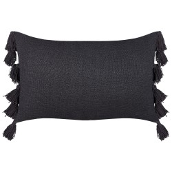 Poduszka dekoracyjna LYTHRUM Bawełna 55 x 35 cm Czarny Jednolity Poduszka dekoracyjna LYTHRUM Bawełna 55 x 35 cm Czarny Jednolity