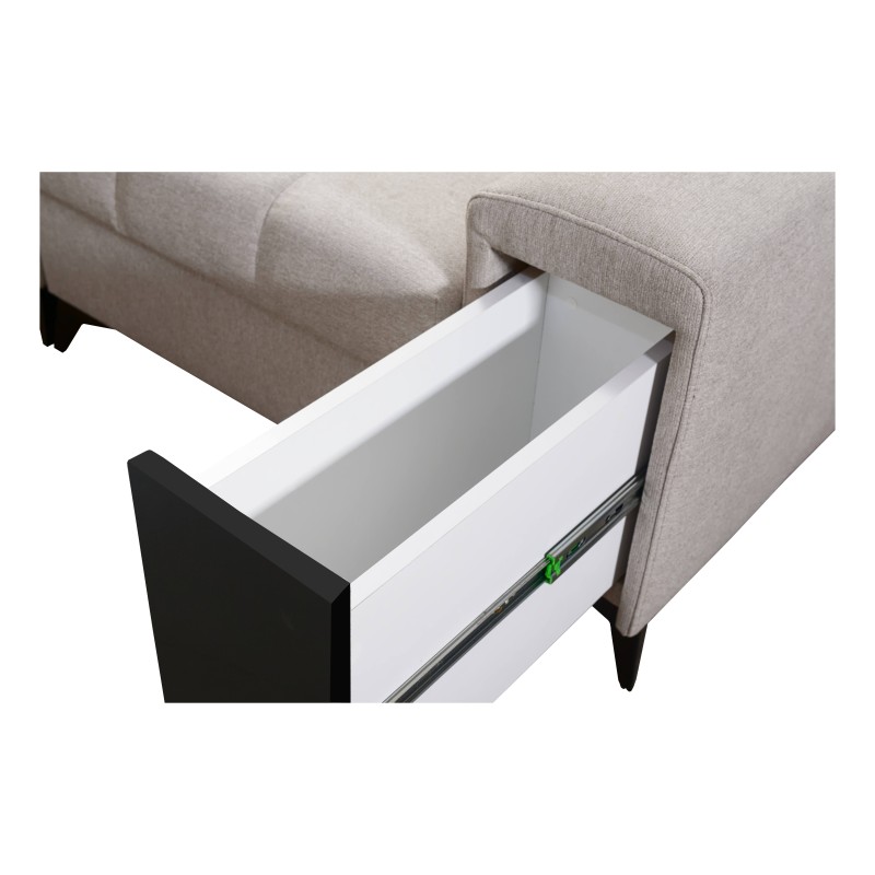 Ecksofa Venna I Maxi mit Schlaffunktion und USB-Anschluss - Plüsch, Avra 9