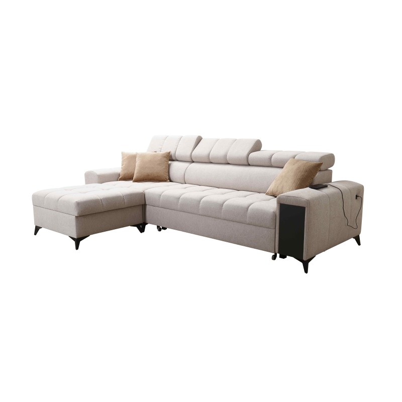 Ecksofa Venna I Maxi mit Schlaffunktion und USB-Anschluss - Plüsch, Avra 9