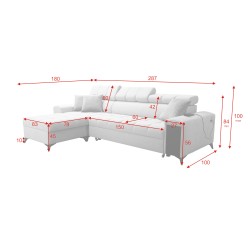 Ecksofa Venna I Maxi mit Schlaffunktion und USB-Anschluss - Plüsch, Avra 9