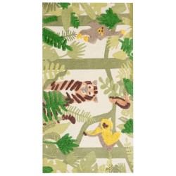 Dywan dziecięcy bawełniany motyw dżungli 80 x 150 cm wielokolorowy JANHTO Dywan dziecięcy bawełniany motyw dżungli 80 x 150 cm wielokolorowy JANHTO