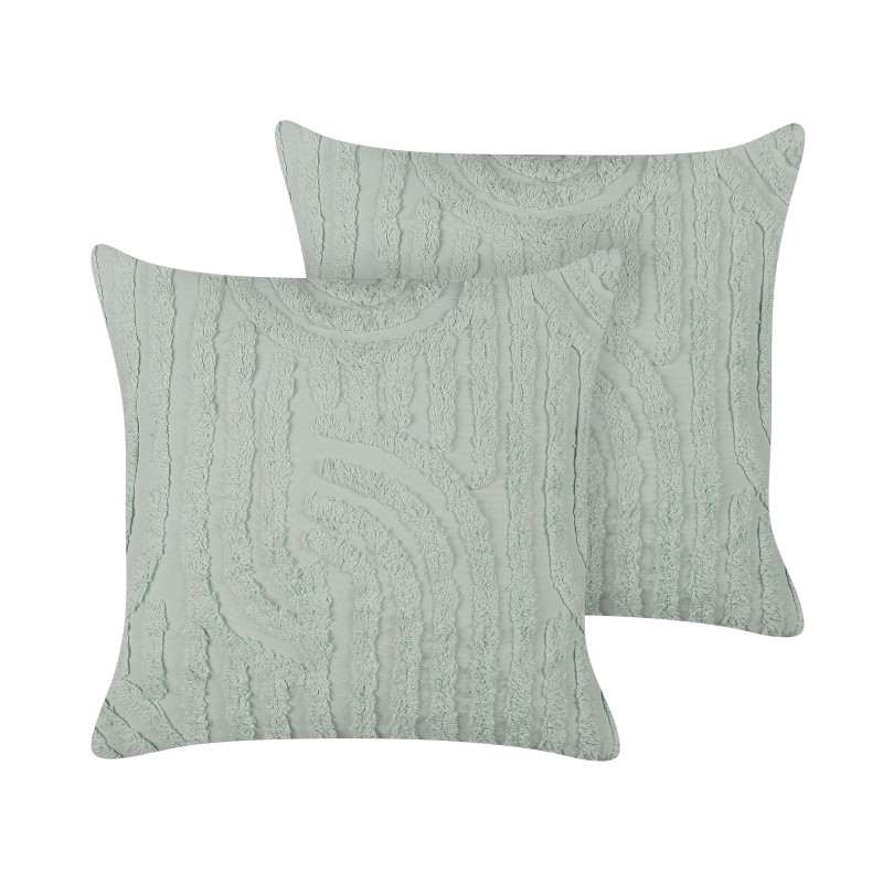 Zestaw 2 poduszek dekoracyjnych TELLIMA Bawełna 45 x 45 cm Miętowy Wzór geometryczny