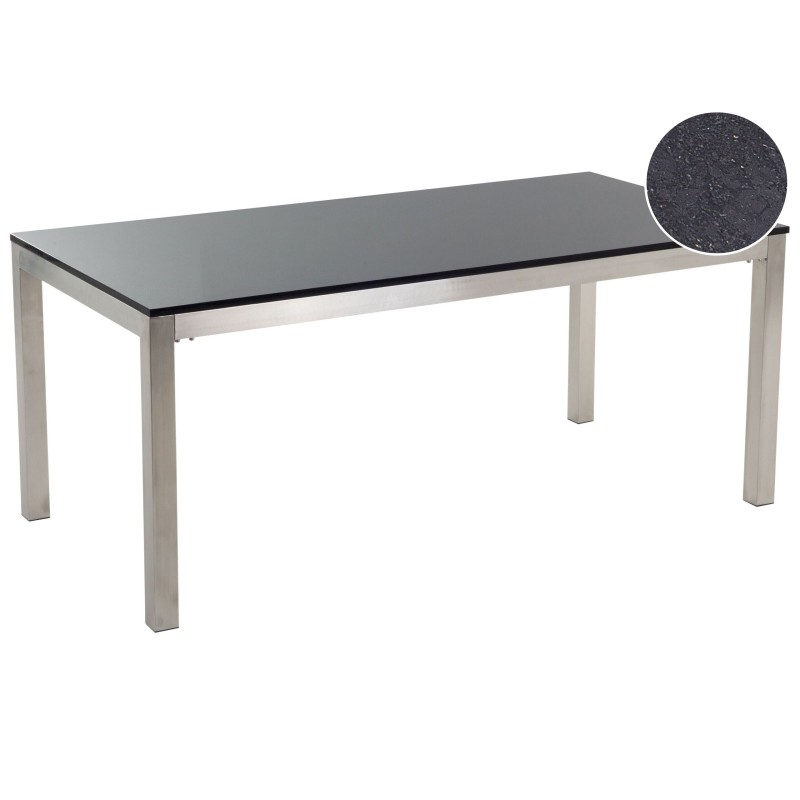Stół ogrodowy GROSSETO 180 cm 90 cm Polerowany Granit Czarny