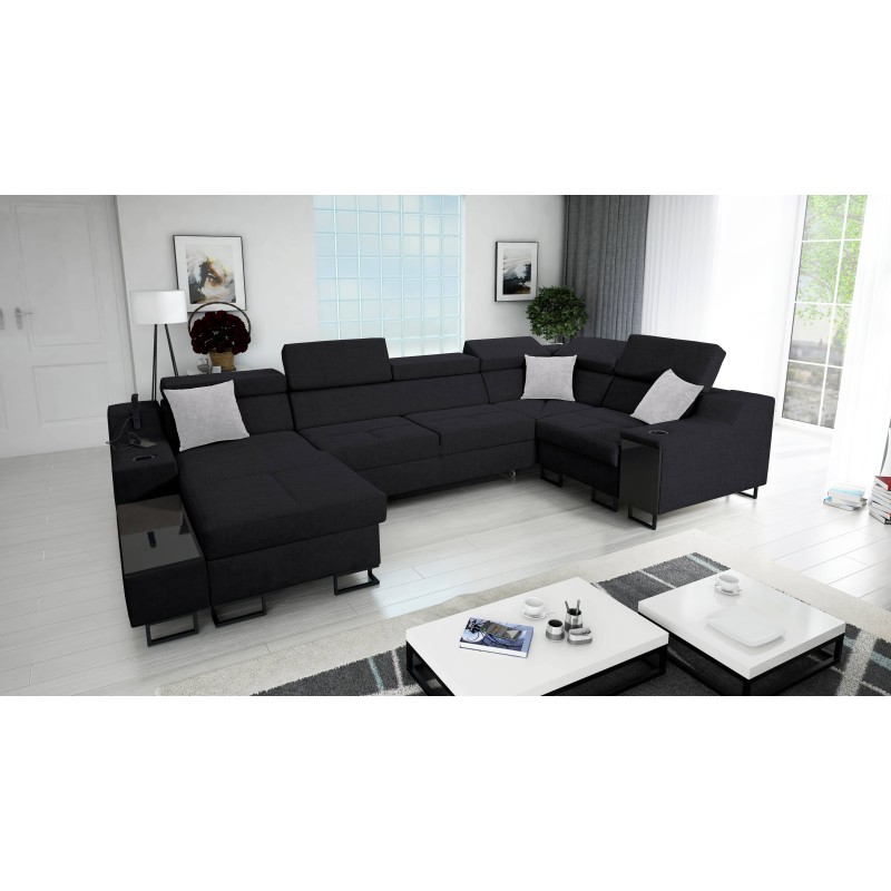 Ecksofa U Avanti IV Mini mit Schlaffunktion Velours, Sawana 14 | Möbel für Ihr Zuhause