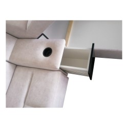 Sofá en forma de U Avanti V con función de cama, lámpara con puerto USB y tela de terciopelo, Whisper 5 Sofá en forma de U Avanti V con función de cama, lámpara con puerto USB y tela de terciopelo, Whisper 5