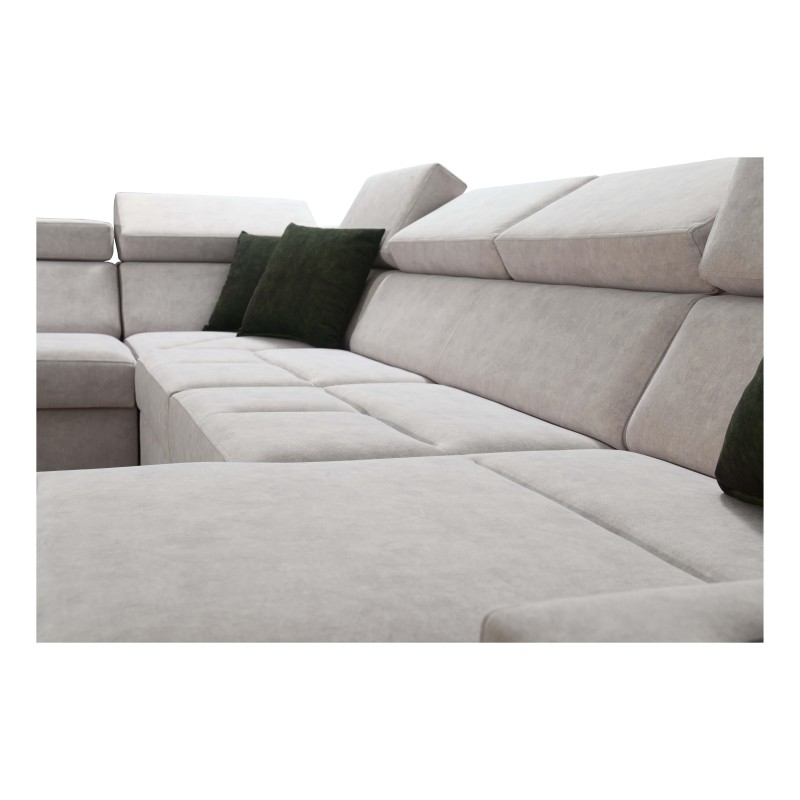 Luxus-Ecksofa in U-Form Avanti VI mit Schlaffunktion - Samt, Whisper 3 + Kunstleder Luxus-Ecksofa in U-Form Avanti VI mit Schlaffunktion - Samt, Whisper 3 + Kunstleder