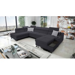 Luxus-Ecksofa in U-Form Avanti VI mit Schlaffunktion - Velours, Sawana 96