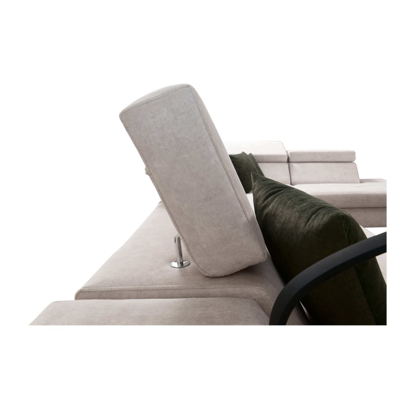 Luxus-Ecksofa in U-Form Avanti VI mit Schlaffunktion - Samt, Whisper 11 + Kunstleder Luxus-Ecksofa in U-Form Avanti VI mit Schlaffunktion - Samt, Whisper 11 + Kunstleder