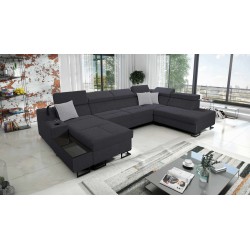 Luxus-Ecksofa in U-Form Avanti VI mit Schlaffunktion - Velours, Sawana 96